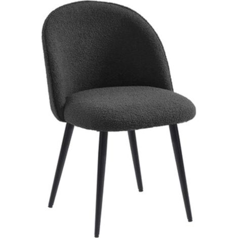 SEDIA PALOMA GRIGIO SCURO TESSUTO BOUCLE - 4 Pezzi