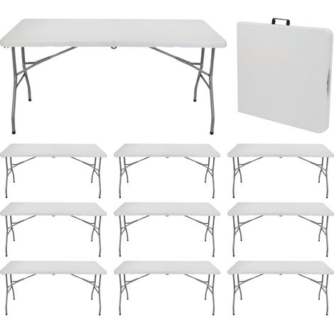 MegaPack 10 Mesas Plegables Rectangulares para Catering Blanco 15 (1/5)