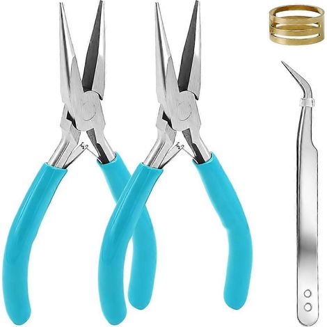 Ensemble de 2 mini pinces à bijoux pour la création de bijoux, comprenant une petite pince à anneaux et un outil de réparation pour la confection de bijoux et de perles. (1/5)