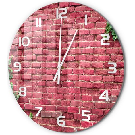 Horloge Murale Ronde Décoration Salon Moderne Verre Trempé Artistique Mur de briques fi 60 cm (1/5)