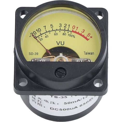 VU-mètre à LED rétroéclairé pour studio d'enregistrement et haut-parleurs, mesure des niveaux de volume avec protection anti-vibration, 12V 50mA. (1/5)