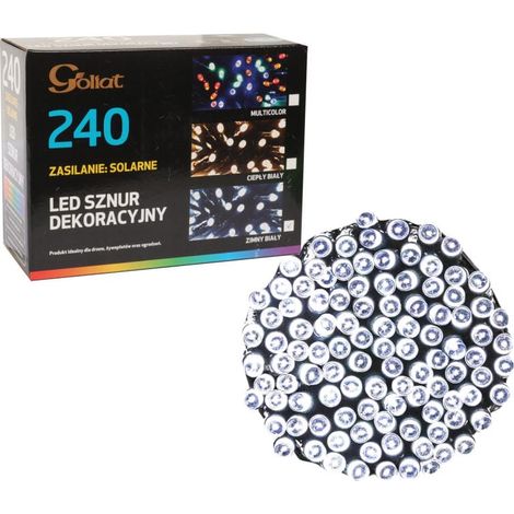 Luces para árbol de Navidad, 240 LED solares, luz blanca fría. (1/5)