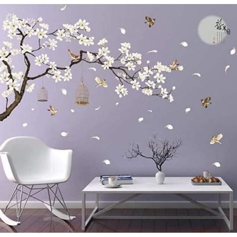 Stickers Muraux 187x128 Cm Grand Taille Arbre Stickers Muraux Fleur Home Decor Papiers Peints pour Le Salon Chambre Bricolage (1/4)