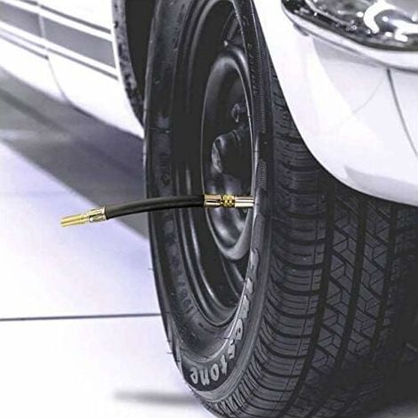 Lot de 4 rallonges de valve de pneu, valve de pneu flexible 150 mm avec 2 supports (1/3)