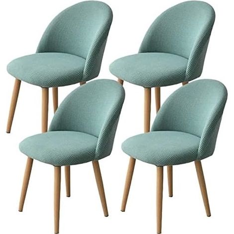 Housse De Chaises Salle À Manger Scandinave 4 pièces Extensible Arc De Coquille Jacquard Spande haricot vert (1/5)