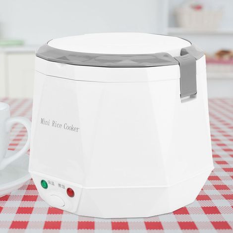 Cuiseur à riz électrique portable mini 1,6 L, compatible 12 V, blanc (1/5)