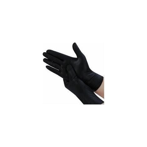 Gants nitrile taille M (100 unités), Gants nitrile jetables, Gants nitrile noirs, Gants jetables noirs, Gants nitrile (taille S, SANS LATEX) (1/5)