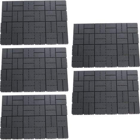 30 pièces de dalles de pont emboîtables 30x30x2cm en plastique antidérapant, système de revêtement de sol extérieur pour Patio silencieux (1/5)