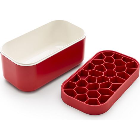 Lékué Scatola per cubetti di ghiaccio, rossa, centimetri (1/4)