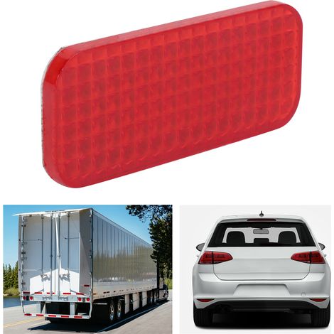 Autocollant Réfléchissant Rouge Rectangulaire Universel pour Voiture et Moto