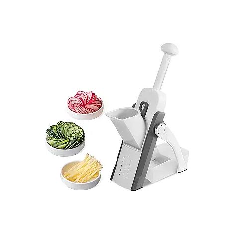 Safe Slicer für Küche Kartoffel Slicer für Chips 5 in 1 Gemüse Lebensmittel Hacker Kartoffel French Fry Cutter Food Slicer Einstellbare Dicke (FARBE: Grau)
