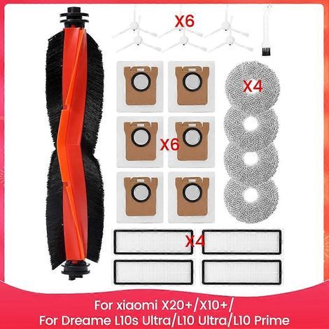Filtre pour aspirateur brosse pour aspirateur Filtre de brosse pour aspirateur filtre de X20+/X10+/ L10s Ultra/L10 Prime Robot Aspirateur Main Side Brosse HEPA Filtre Serpillière (1/5)