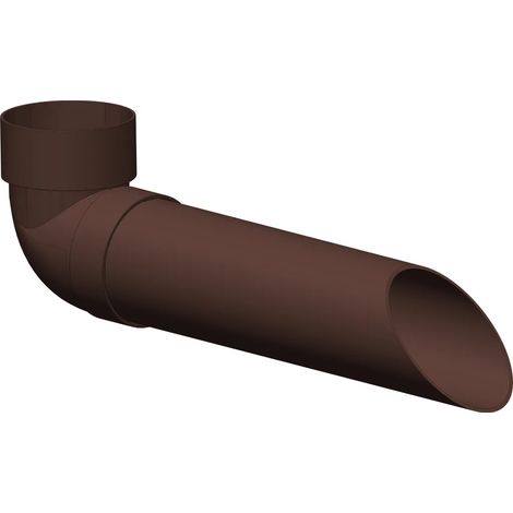 Gouttière demi-ronde 60 mm, éléments individuels  Gargouille marron  Descente d'eau en PVC DN60  Abri de jardin, carport, terrasse (1/3)