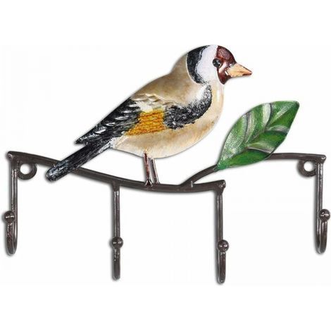 Bird Key Holder Hook Door Hook Decorative Vintage Design Hanger with 4 Hooks Metal Wall Decor (1/5)