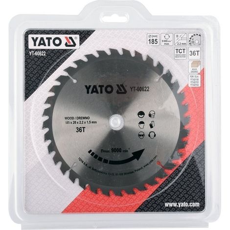 TCT-Scheibe für Holz 185 x 36 x 20 mm YT-60622 yato (1/3)