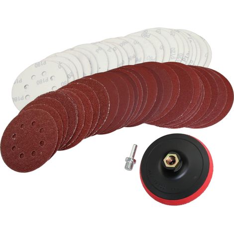 50 Klett Schleifscheiben 125mm Sortiment Korn 40-180 + Schleifteller (1/5)