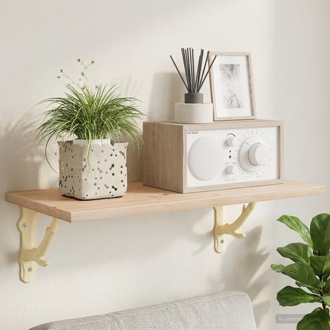 vidaXL Soportes para estanterías de pared 2 uds. Blanco antiguo (1/5)