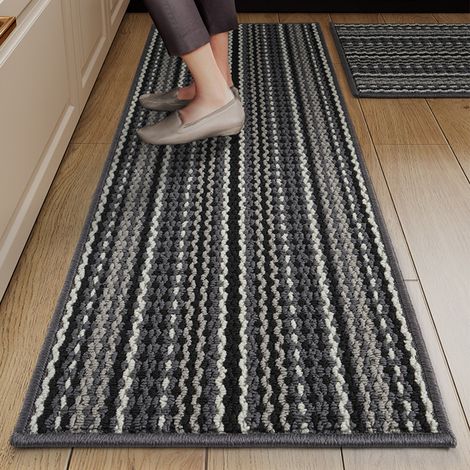Tapis De Sol - Polypropylène À Relief - Absorbant Eau Et Huile - Antidérapant TPR - Pour Entrée Salle De Bain Chambre - 43 X 70 Cm Et 43 X 120 Cm (1/5)