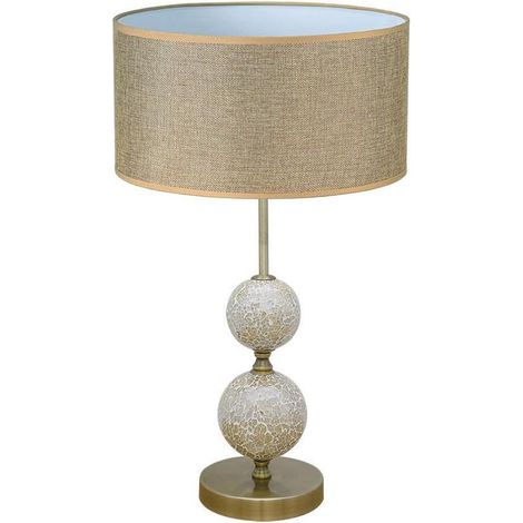 Lampe de bureau 1 x e27 cuir écran marron 35d