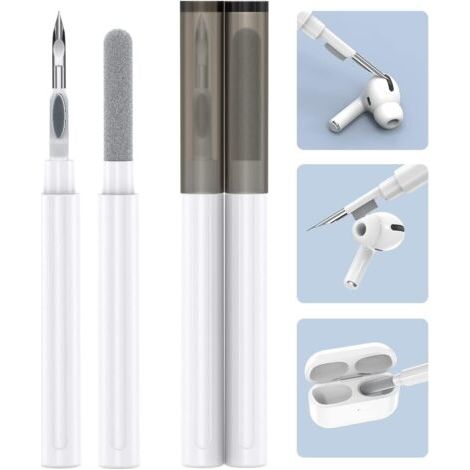 Pour Nettoyeur pour Airpods, Casque Bluetooth Stylo de Nettoyage pour Airpods Pro 1 2 3 Samsung MI Android Écouteurs, Cleaning Pen/Clean Kit 3 en 1 Multifonction (1/4)