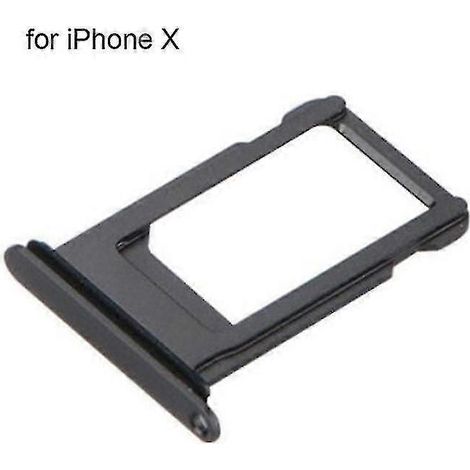 Support de carte SIM de remplacement, plaque et tiroir, compatible avec iPhone 8, 8 Plus et X.-Black for iPhone X