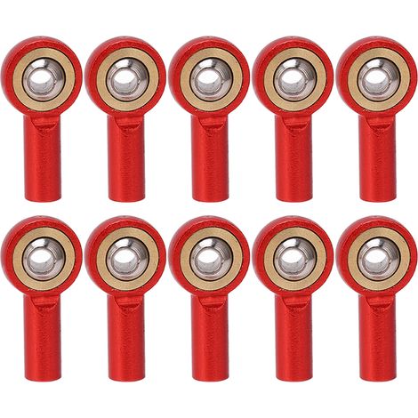 10 Stück korrosionsbeständige, leichte M2-Kugelgelenkköpfe für RC-Autos und Roboter, rote Farbe (1/5)