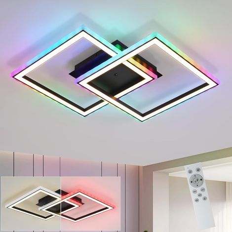Plafonnier LED, 3000-6000K, télécommande, luminosité réglable, pour salon, chambre, couloir, cuisine ou bureau.-AquaForge (1/5)