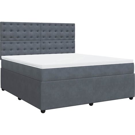 Maison Exclusive - Boxspringbett mit Matratze Dunkelgrau 180x200 (1/5)