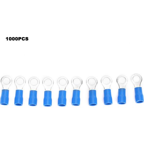 Lot de 1000 connecteurs à sertir en laiton isolé type O RV2-5, pressés à froid, pour travaux d'électricité et d'ingénierie. (1/5)