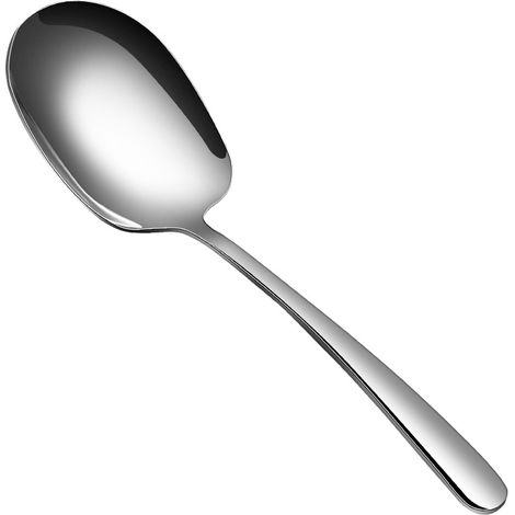 2 Pcs Serving Spoons, Large Stainless Steel Serving Spoons with Long Handles, Rounded Edge, Kitchen Spoon, Buffet Spoons for Restaurants, Hotels, Parties, 29cm (1/5)