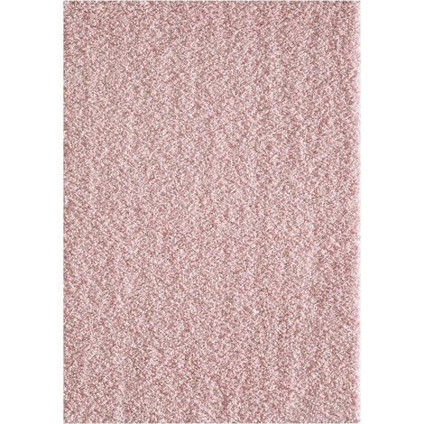 Tapis shaggy 60x110 rose clair tissé rectangle motif uni SG LOCA