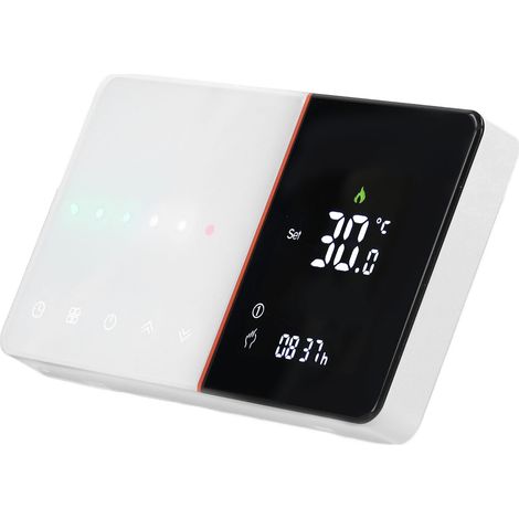 Thermostat intelligent avec commande vocale Wi-Fi, minuterie programmable, affichage LCD négatif et régulateur de température intelligent pour la maison (95-240 V).