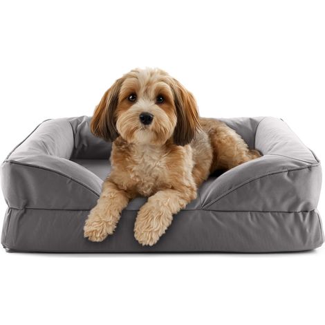 Lit orthopédique pour l'intérieur et l'extérieur - Canapé Ergonomique pour Chien - 70 x 60 cm - Idéal pour Les Petits Chiens - Fond antidérapant - Rembourrage et Housse lavables - Panier (1/5)