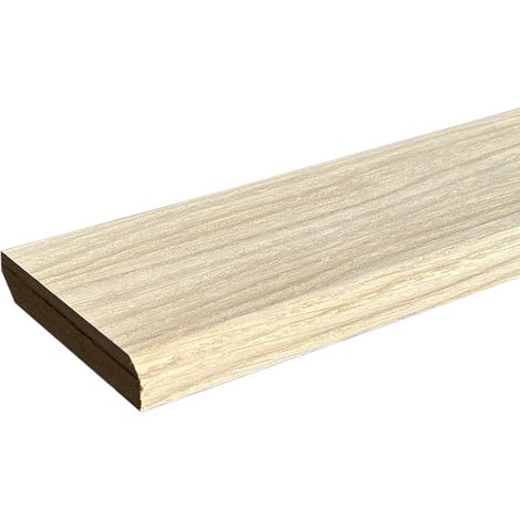 Lot de 5 Plinthes Plaquées Chêne MDF Arrondi, L.2,23 m x l.7,8 cm x Ep.14 mm