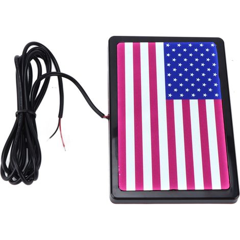 4x6 Zoll 12V DC LED-Leuchten in Form der amerikanischen Flagge, schwarzer Rahmen, universelles Zubehör für Motorräder, UTVs, ATVs, Kennzeichenbeleuchtung. (1/5)