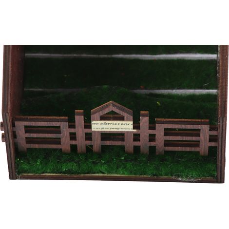 Miniatura de biblioteca de madera "Cueva de Gnomos", decoración para jardín, regalo para cinéfilos. Material: madera, color: verde, dimensiones: 18 x 12 x 14 cm, peso: 300 g, contenido: 1 estantería ( (1/5)