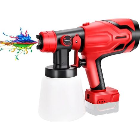 Pistola de pintura, sistema de pulverización a batería compatible con Milwaukee M18 con accesorios de limpieza y soplado (1/4)