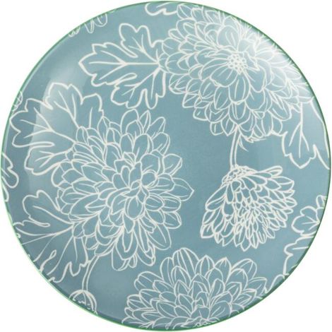 Mikasa grey floral stoneware side plate, patterned 18cm plate for starters, side dishes, desserts and snacks, multi-purpose decorative dinnerware