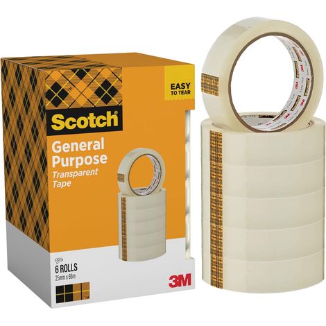 508 Ruban Adhésif Transparent, 6 Rouleaux, 25 mm x 66 m (1/5)