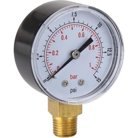 Manomètre pour eau Manomètre pour piscine Manomètre Pression mesure est de 0 15psi ou 0 1bar (1/5)