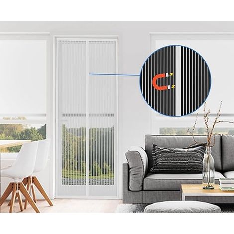 Moustiquaire à Rideau Magnétique Sekey - 120x210 Cm - Anti-insectes, Velcro Inclus, Noir