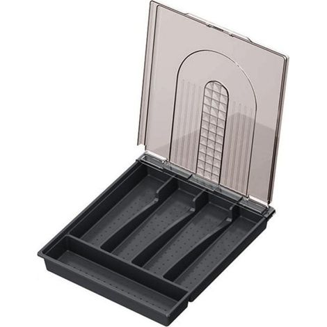 1 Boîte de rangement, Couvercle hermétique, Compartiments séparés, Plastique PP, Pour tiroir cuisine et pique-nique (1/5)