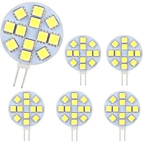 Lot de 6 Ampoule G4 LED 2W, AC/DC12-24V, 200LM Blanc Chaud 3000K, 12x 5050SMD, Équivalent Ampoule Halogène 20w, Non-Dimmable, pour Lumière d'armoire (1/4)
