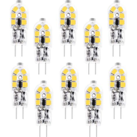 Lot de 10 ampoules LED G4, 3 W, halogènes, 12 V AC/DC, 150 lumens, lumière blanche froide, non dimmables, ampoules basse consommation (1/5)