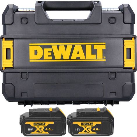 Dewalt DCB182 4.0ah 18v XR Lithium Ion Battery Twin Pack + Tstak Drill Case (1/4)
