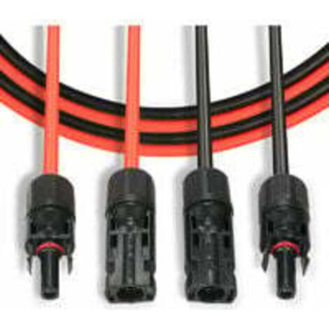 Cavo di prolunga per pannello solare con connettore MC4, coppia rosso + nero, 14AWG, 3 metri / 10 piedi