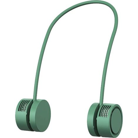 Ventilateur de Cou Mains Libres, Ventilateur de Cou Portable ABS pour Bureau -Vert (1/5)
