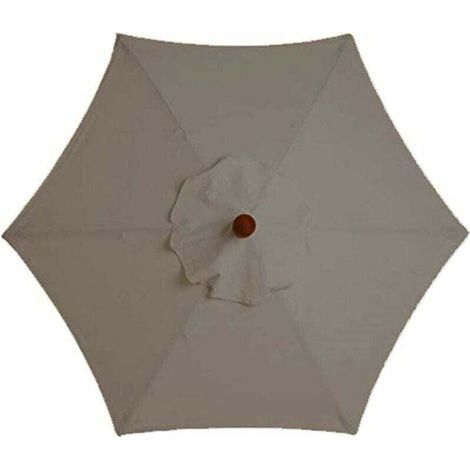 Ersatz-Sonnenschirmbezug – 6 Streben – 3 m – wasserdicht – UV-beständig – Ersatzstoff (3 m / 9,8 Fuß, Khaki)