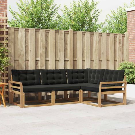 vidaXL Outdoor Sofa Set 4 pcs White and Black