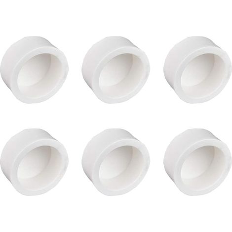 Couvre Tuyaux Blanc - Raccord de Capuchon de Tuyau en PVC - Embouts Externes à Emboîtement Coulissant, 32mm, 6pièces (1/5)